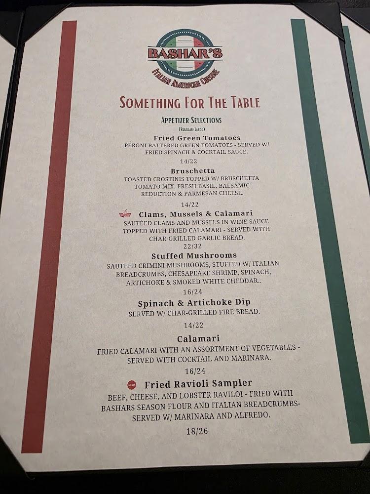 Bashar's Italian American Cuisine Menu image 3
